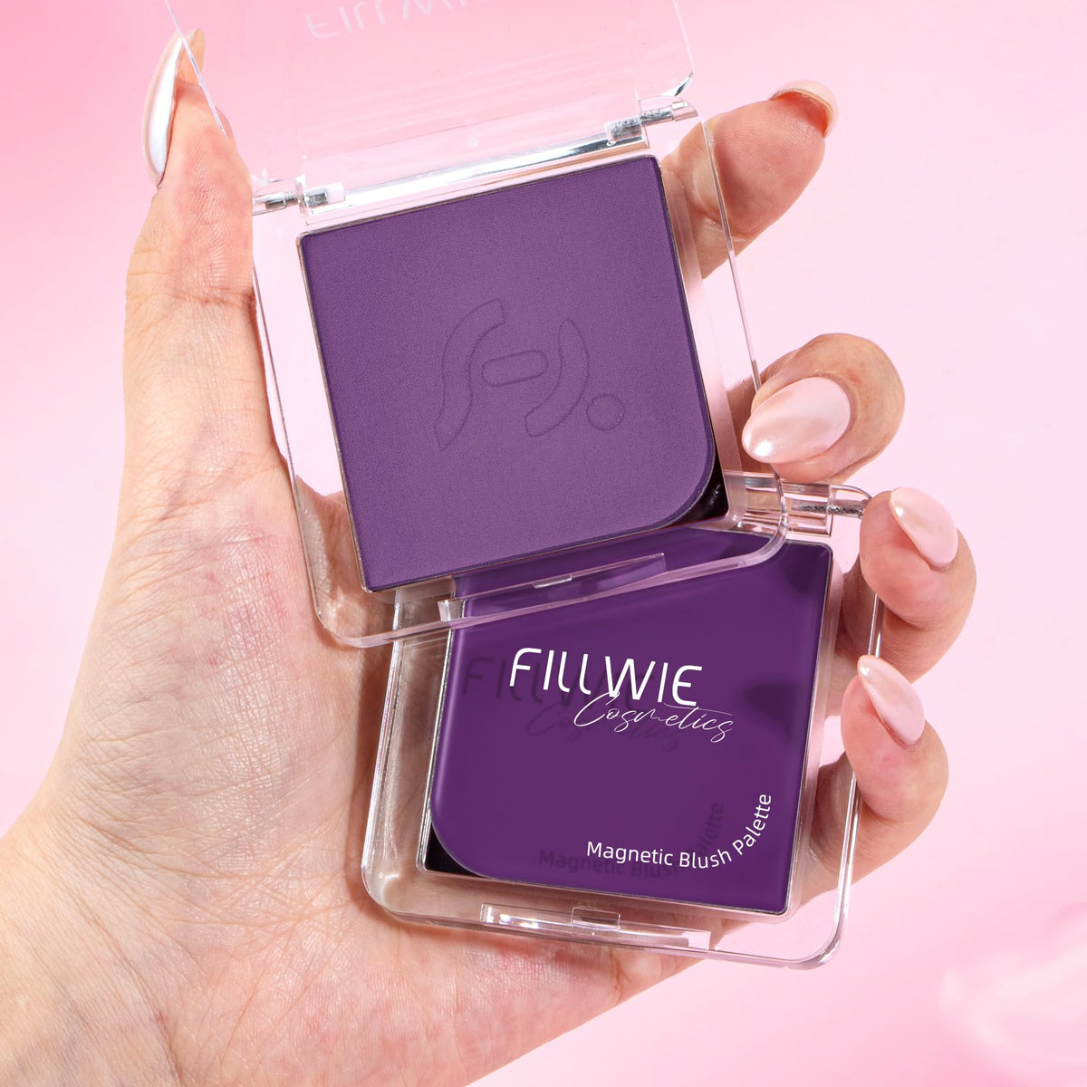 Fillwie compact next to sunglasses showing portable size for on-the-go touchups