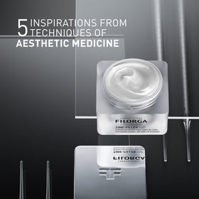 Filorga Time-Filler 5-XP ingredient display with hyaluronic and peptide benefits