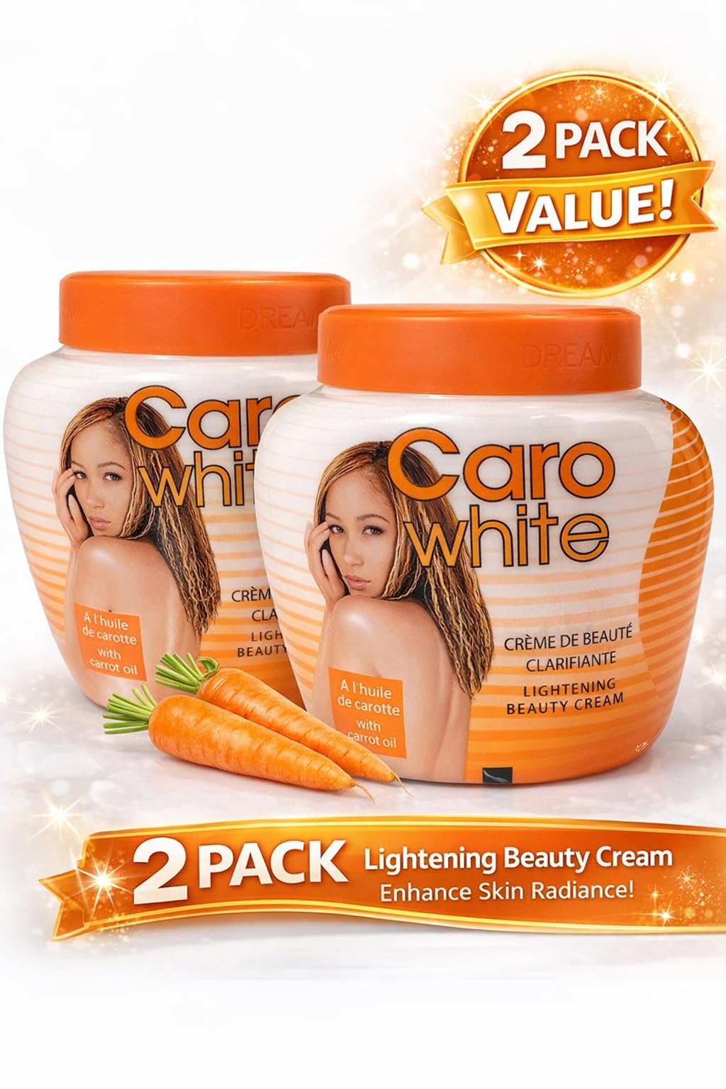 Fine Goods open jar revealing creamy carrot oil–infused formula for nourishment