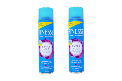 Finesse front packaging showing 7 oz can and pack of two for reliable hold