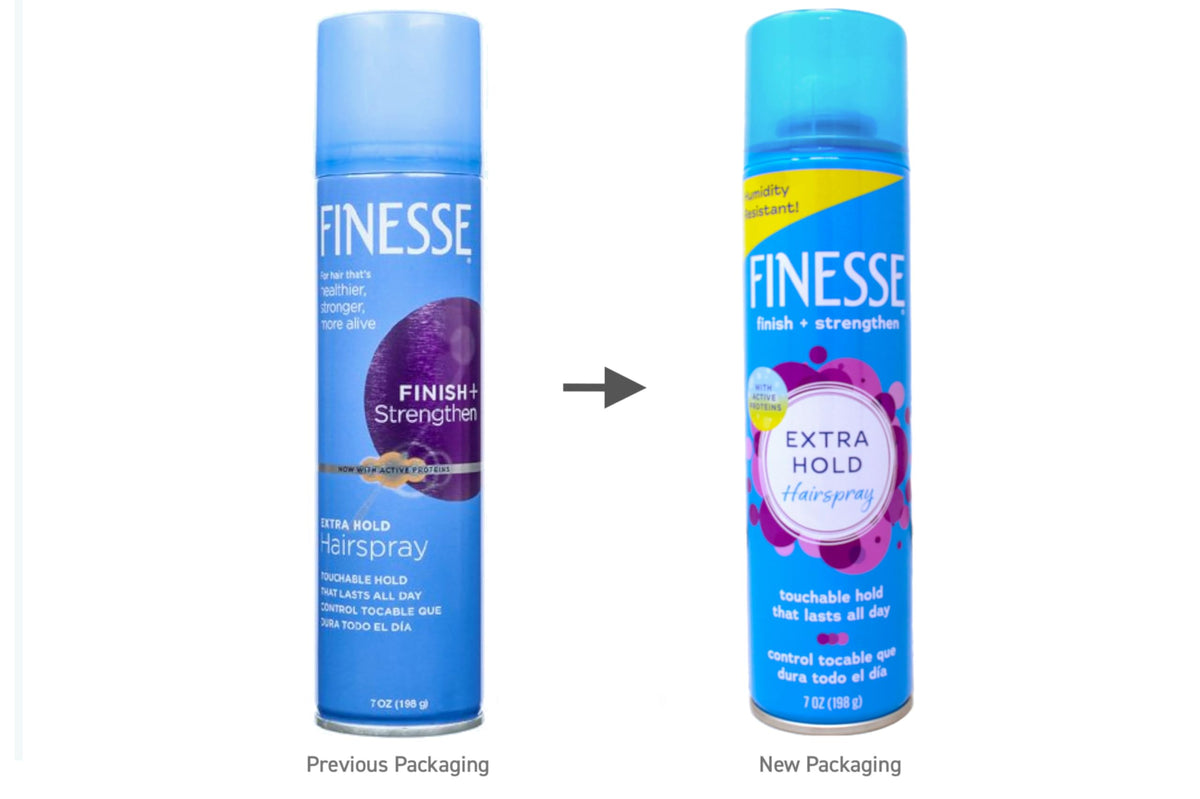 Finesse hairspray in salon setting demonstrating professional results and humidity resistance