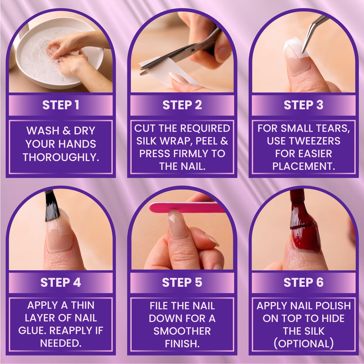 Finga-Nails file and supplies flatlay for easy at-home repairs