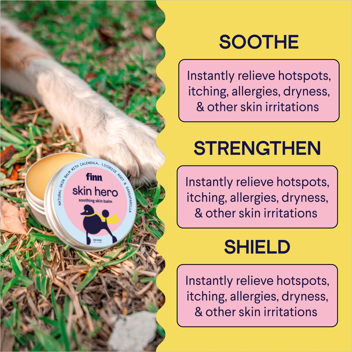Finn Skin Hero ingredients laid out highlighting natural oils