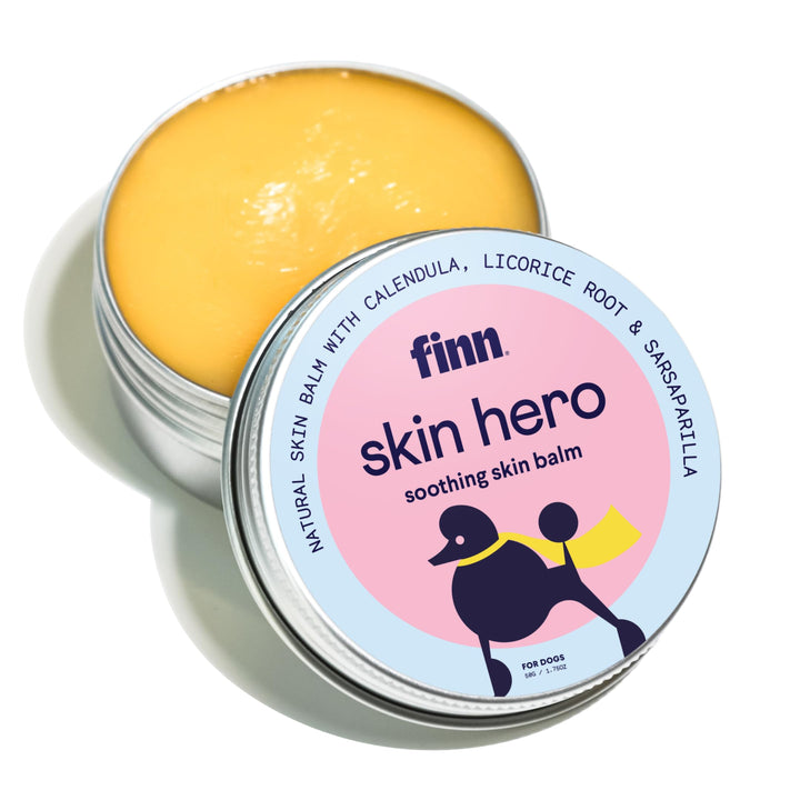 Finn Skin Hero tin front showing compact travel-ready balm