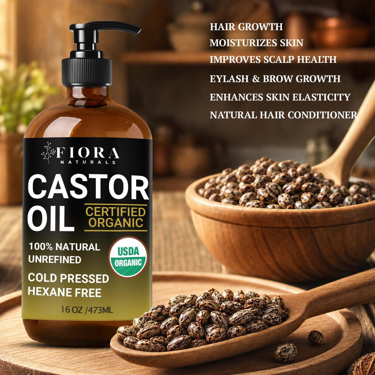 Fiora Naturals castor oil pack laid out for self-care ritual and relaxation