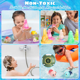 FIREKOTO fizzing colorful bath water demonstrating vibrant dissolve effect