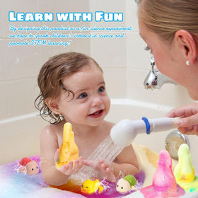 FIREKOTO family bath scene with bottles showing playful sensory experience