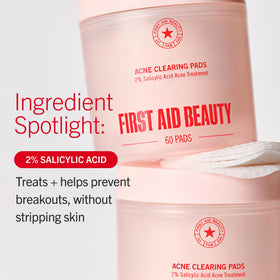 First Aid Beauty applying pad to cheek showing oil control and exfoliation
