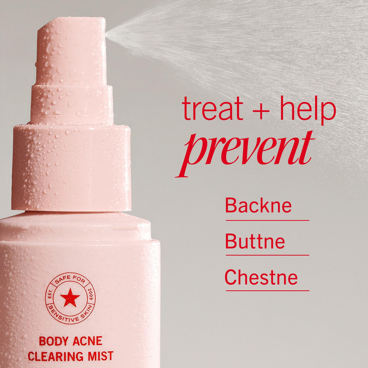 First Aid Beauty ingredient layout showing alcohol-free, glycerin-hydration benefits