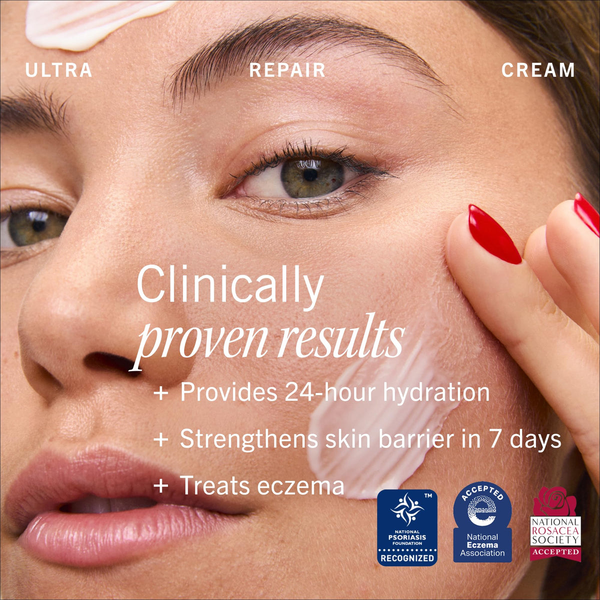 First Aid Beauty cream jar held in hand to show travel-size portability