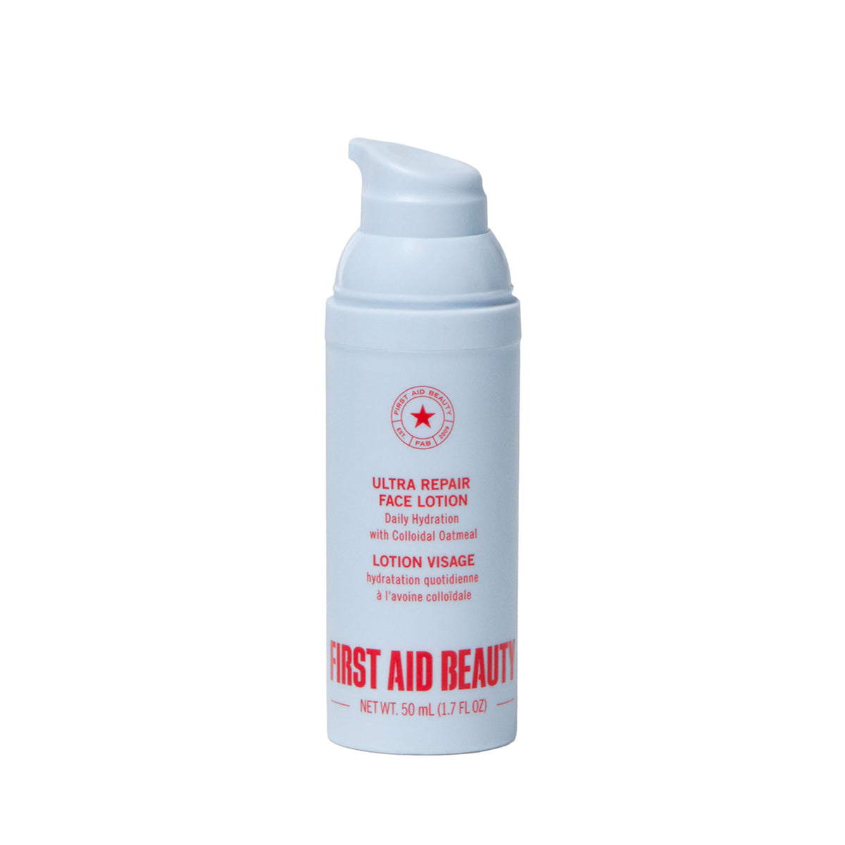 First Aid Beauty front packaging showing moisturiser benefits