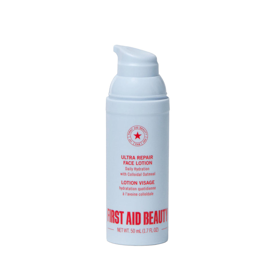 First Aid Beauty front packaging showing moisturiser benefits