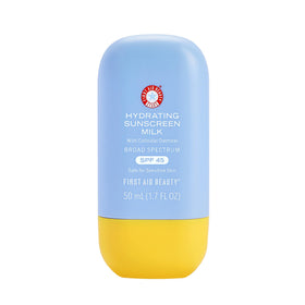 First Aid Beauty front packaging showing SPF 45 and compact size benefit