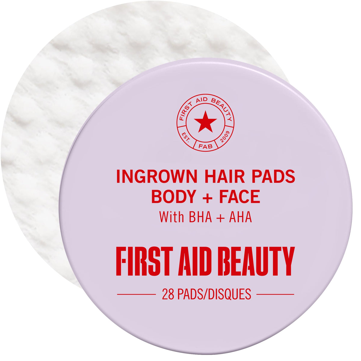First Aid Beauty front packaging of ingrown hair pads showing product name and count for easy identification
