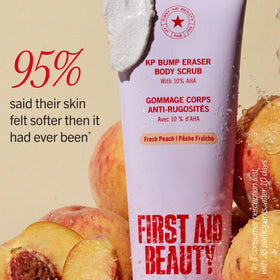 First Aid Beauty fresh peach scent concept suggesting pleasant aroma