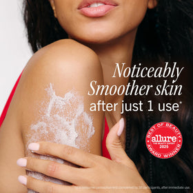 First Aid Beauty close-up of scrub texture with visible pumice beads for exfoliation