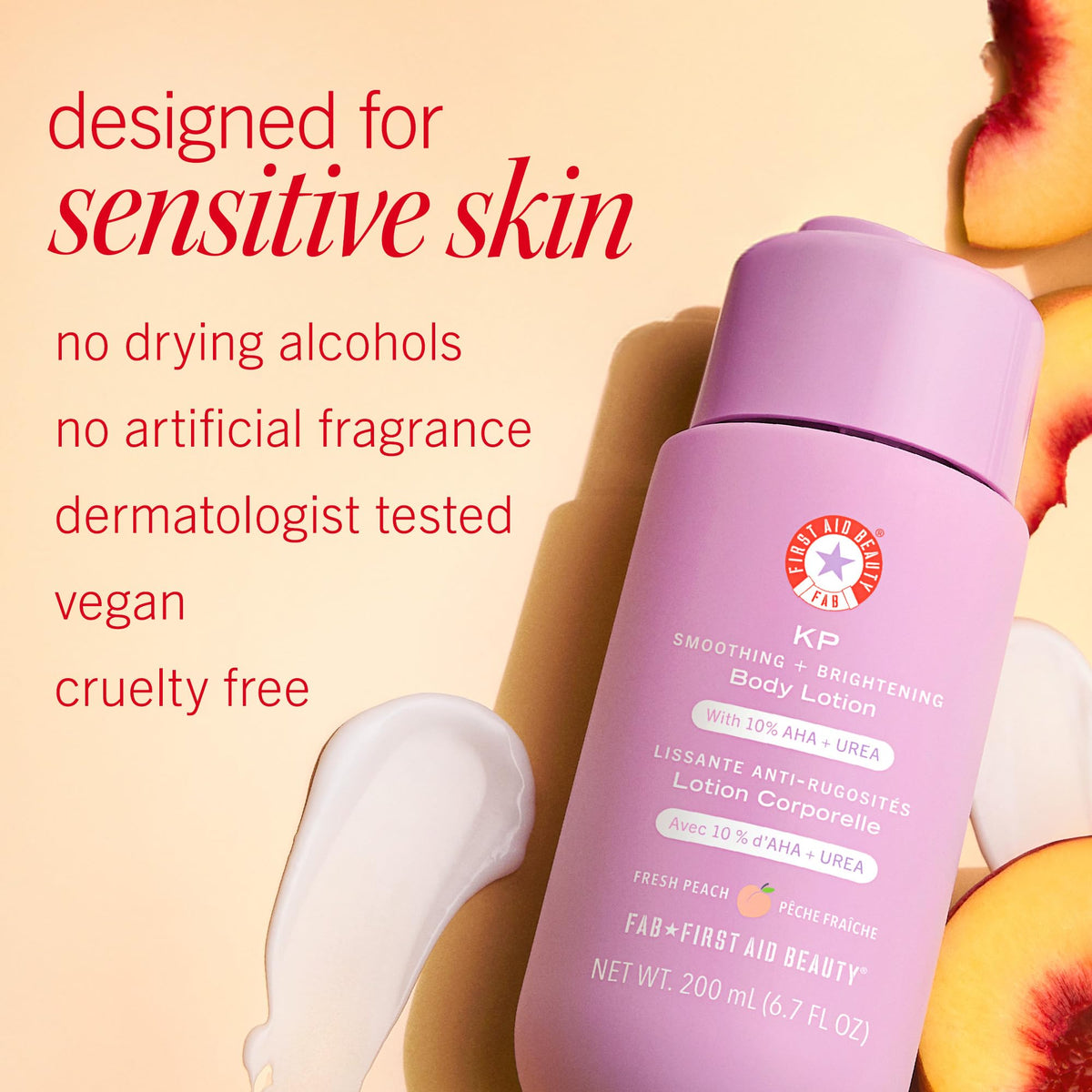 First Aid Beauty bottle staged in bathroom to show daily routine use
