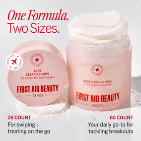 First Aid Beauty pads on bathroom counter suggesting daily skincare routine