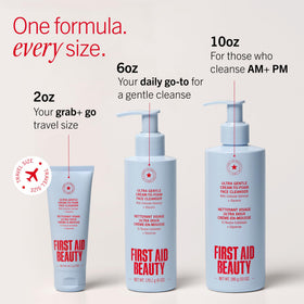First Aid Beauty on bathroom shelf styled to show daily skincare routine benefit