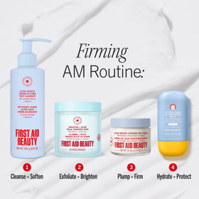 First Aid Beauty packaging label detail showing clean ingredient claims