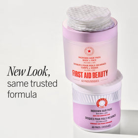 First Aid Beauty close-up of a soaked pad texture displaying gentle exfoliant saturation and even coverage