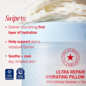 First Aid Beauty pad in hand demonstrating size and easy single-use convenience