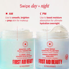 First Aid Beauty tub on bathroom counter illustrating daily skincare routine