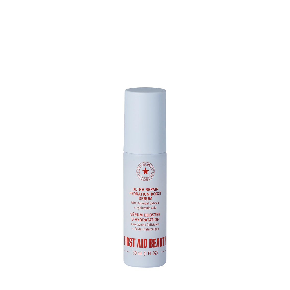 First Aid Beauty front packaging showing lightweight serum and benefits