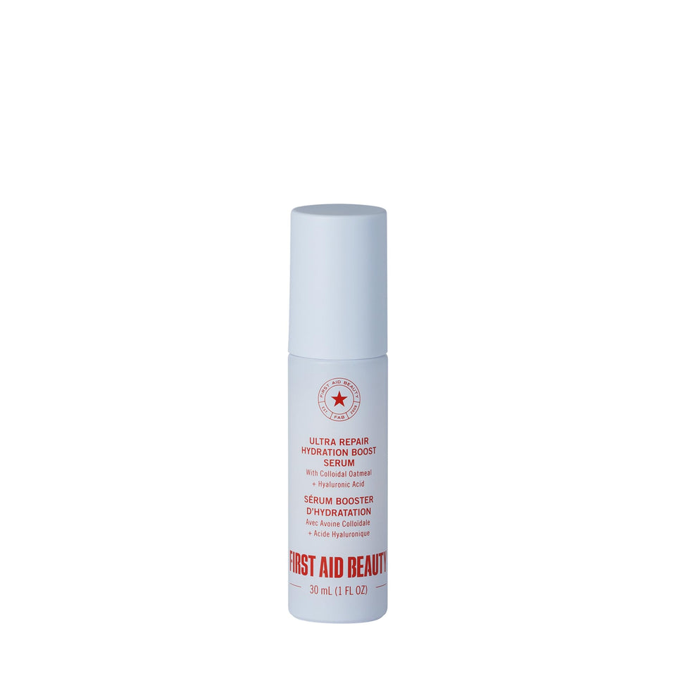 First Aid Beauty front packaging showing lightweight serum and benefits