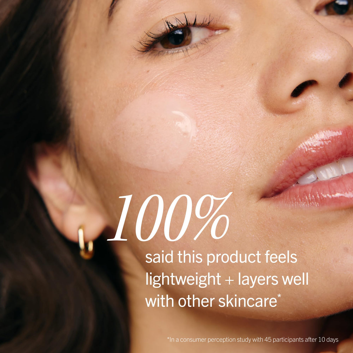 First Aid Beauty application in hand demonstrating easy layering benefit