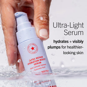 First Aid Beauty serum texture on skin demonstrating lightweight absorption
