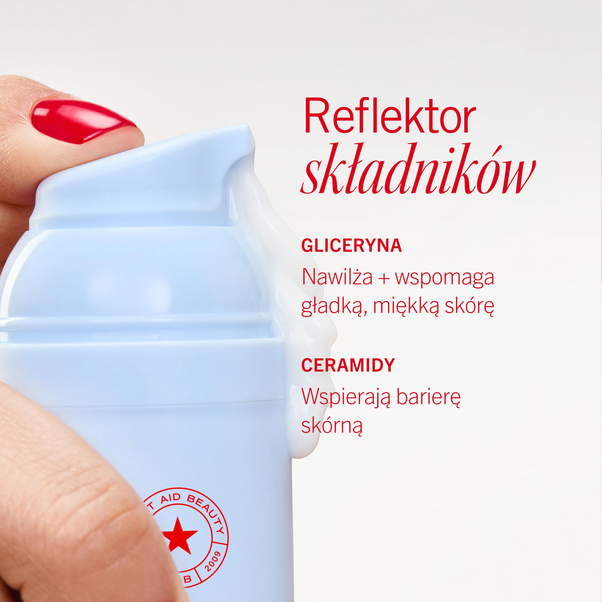 First Aid Beauty 1.7 oz size in hand for travel-friendly scale