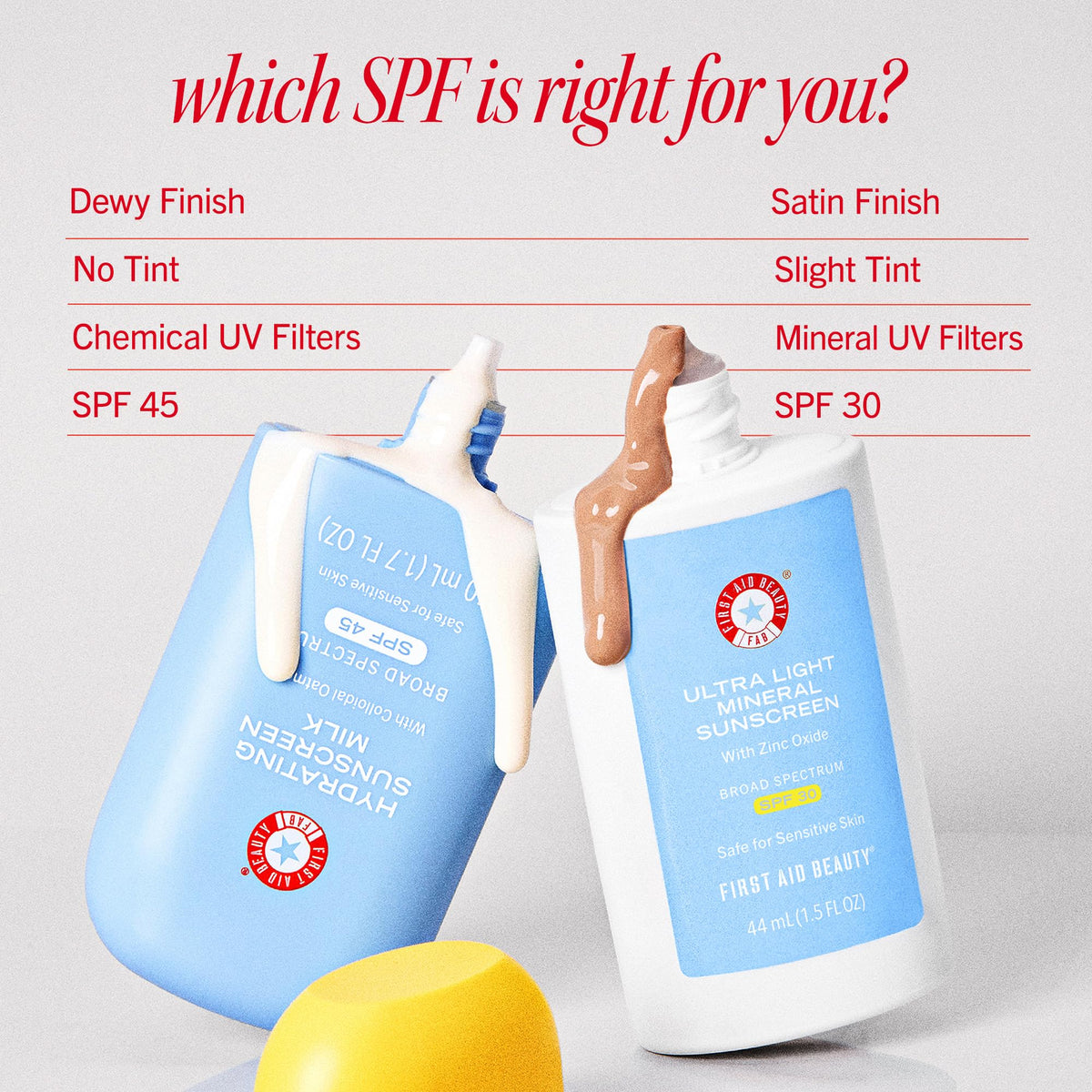 First Aid Beauty sunscreen layered under makeup showing non-pilling wear