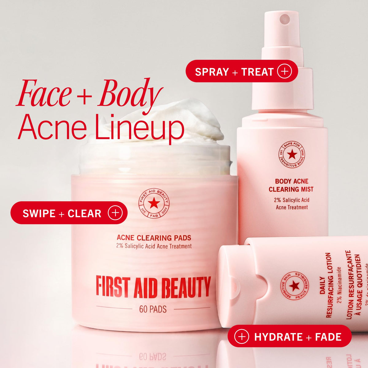 First Aid Beauty pads packed in travel pouch ready for on-the-go treatment