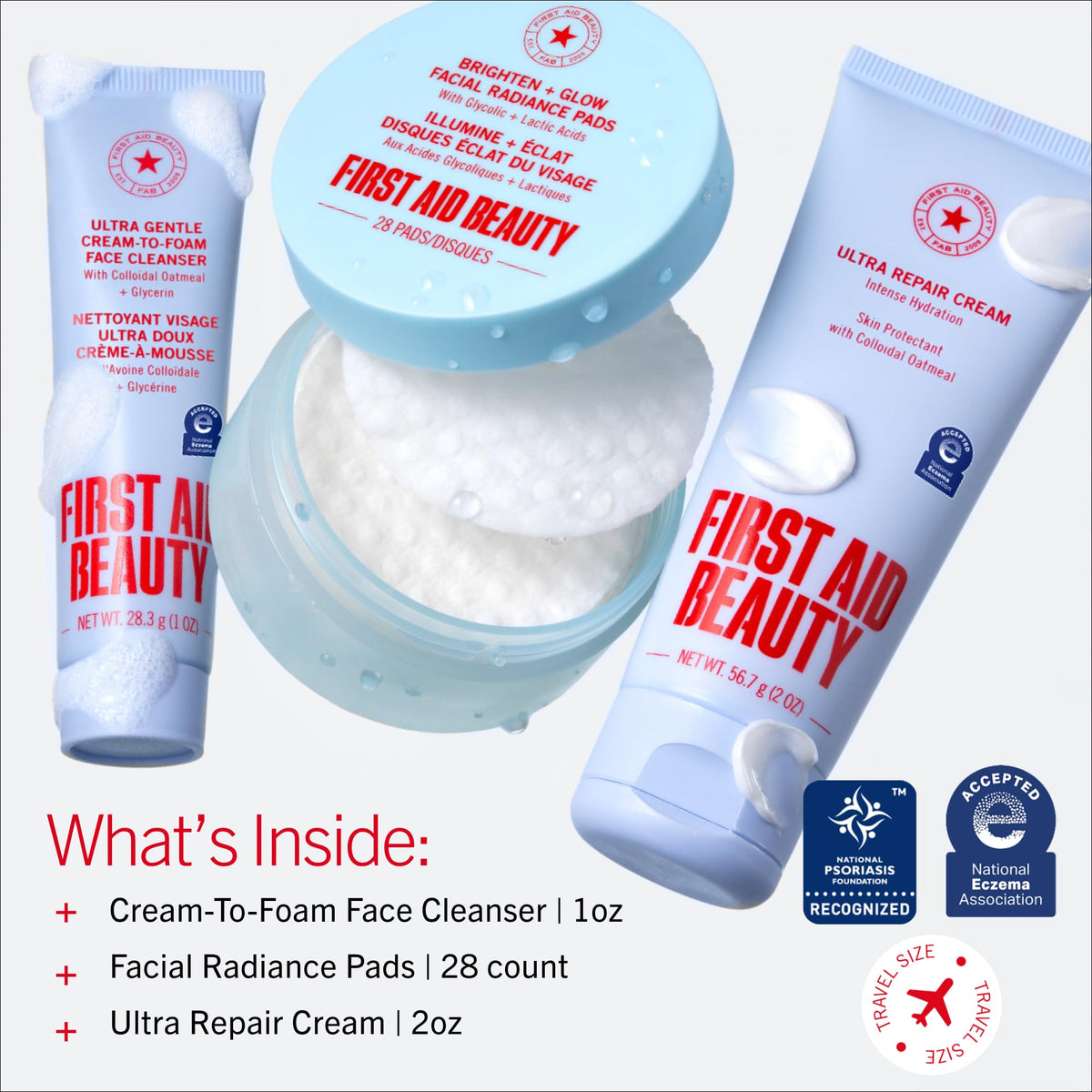 First Aid Beauty Ultra Gentle Cleanser creamy texture demonstrating gentle removal