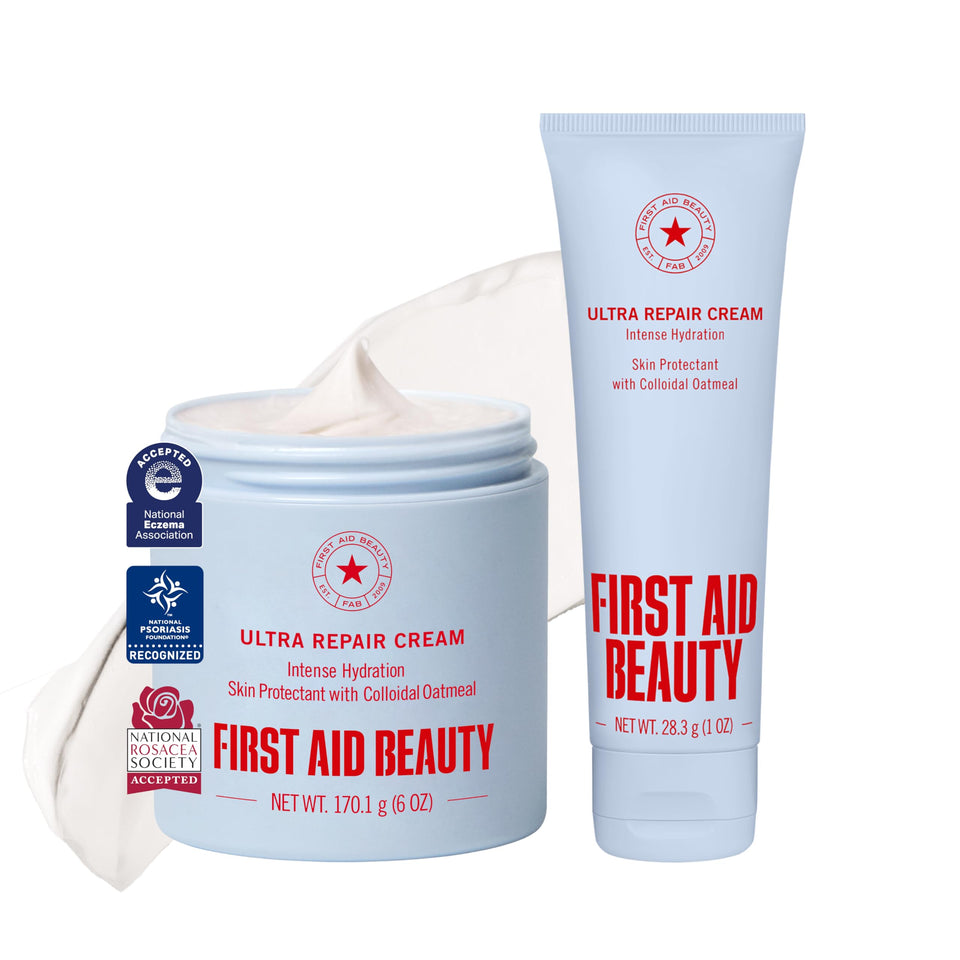 First Aid Beauty jar front view showing clean label and size benefit