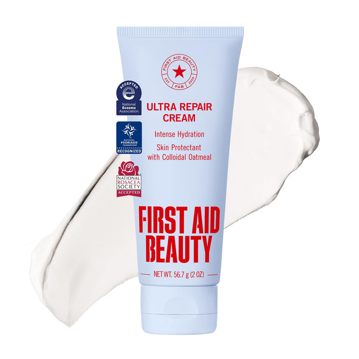 First Aid Beauty front jar view shows portable moisturizer and travel convenience