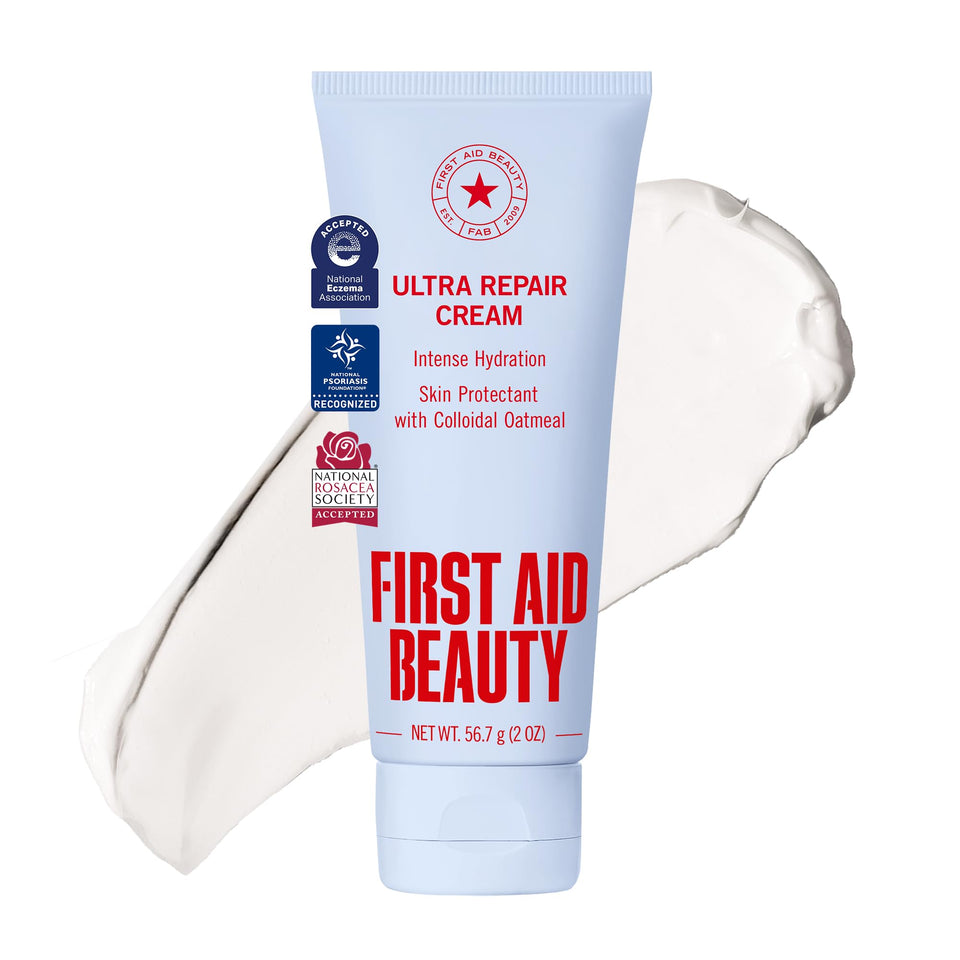 First Aid Beauty front jar view shows portable moisturizer and travel convenience