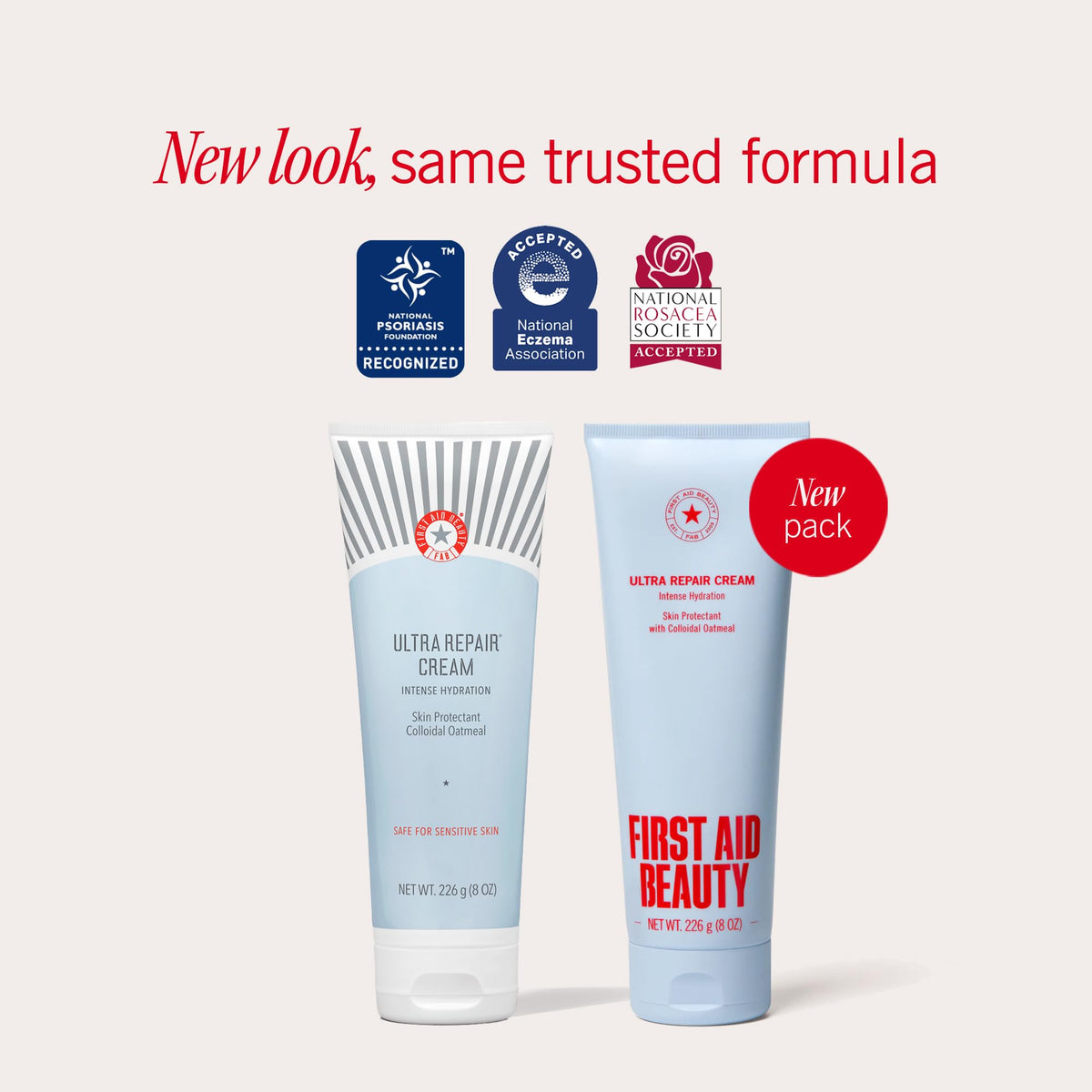 First Aid Beauty whipped cream texture in jar highlighting breathable, non-greasy hydration