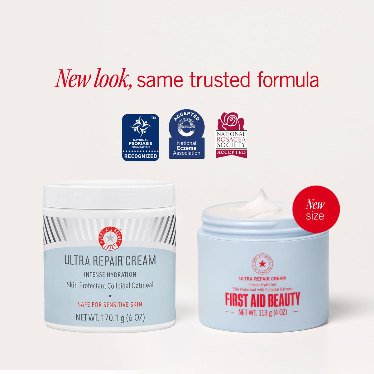 first aid beauty cream texture swipe illustrating whipped hydration