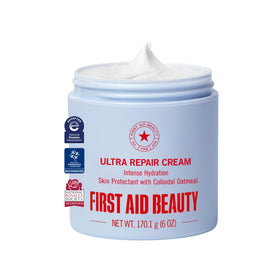 First Aid Beauty front jar view showing product and size benefit