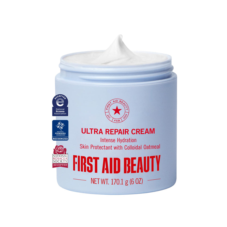 First Aid Beauty front jar view showing product and size benefit