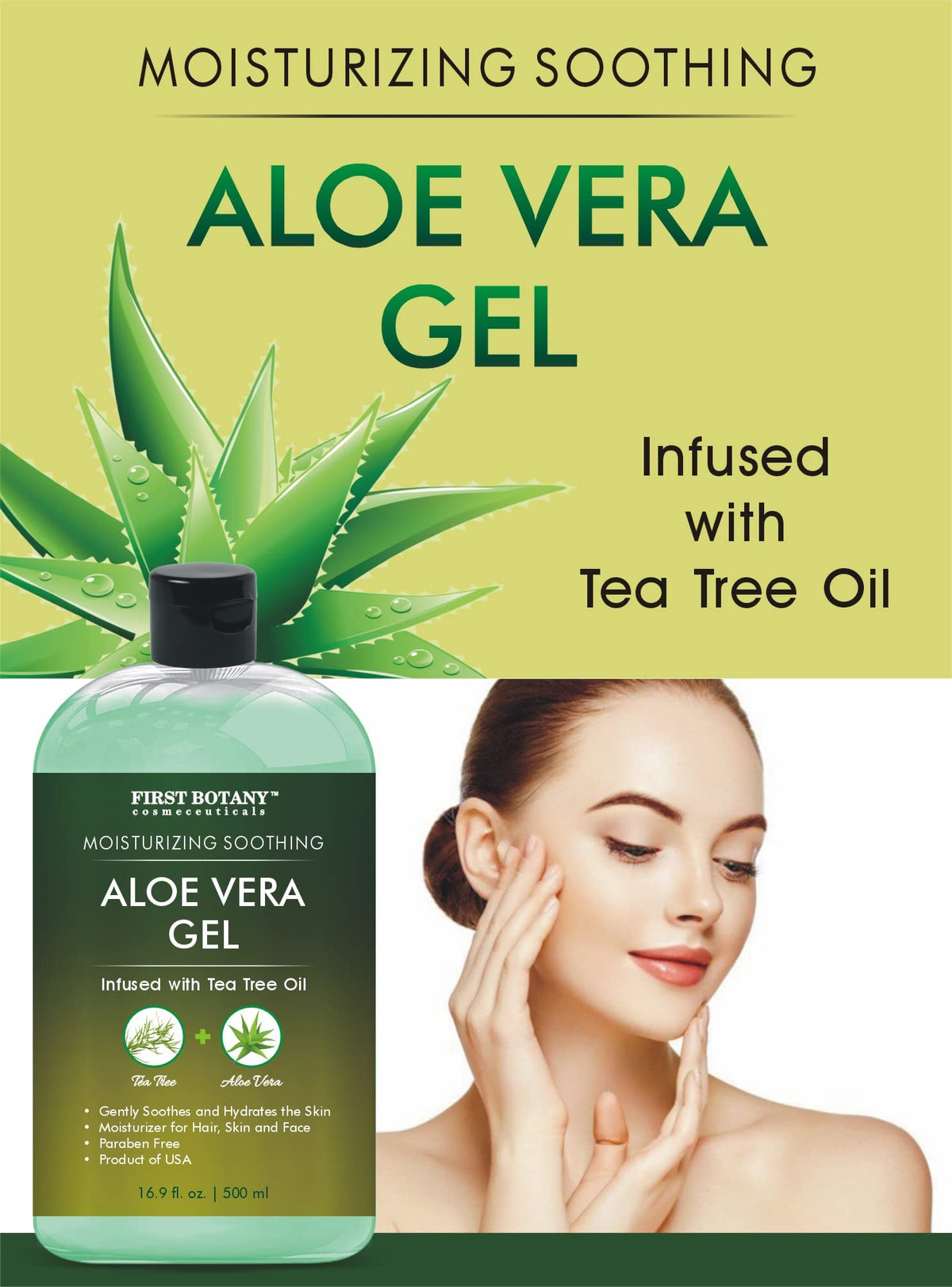 First Botany aloe gel texture close-up demonstrating light, fast-absorbing feel