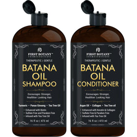 First Botany front packaging showing shampoo and conditioner, clear product benefits