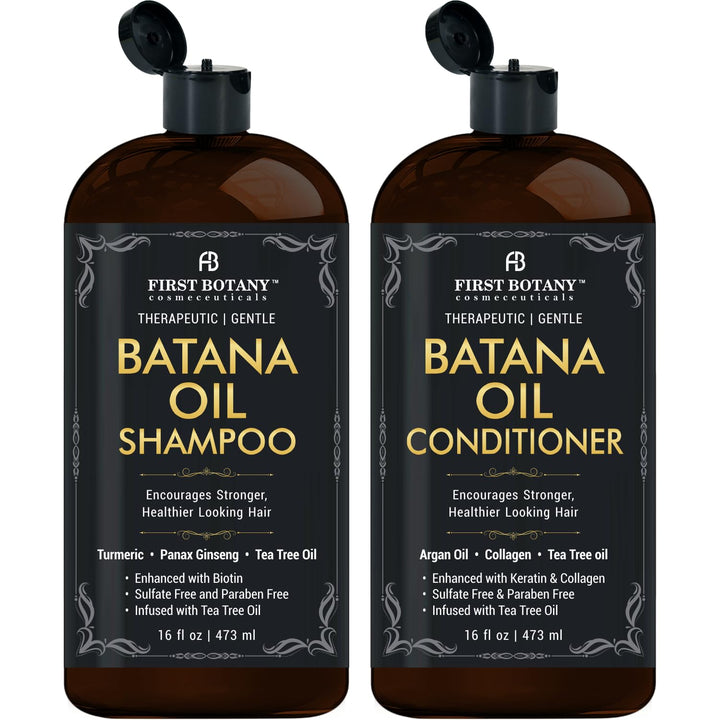 First Botany front packaging showing shampoo and conditioner, clear product benefits