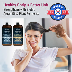 First Botany shampoo and conditioner in shower scene, conveys everyday scalp-refreshing routine