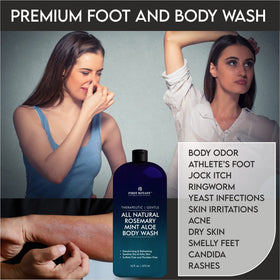 First Botany wash applied to feet illustrating antifungal cleansing benefit