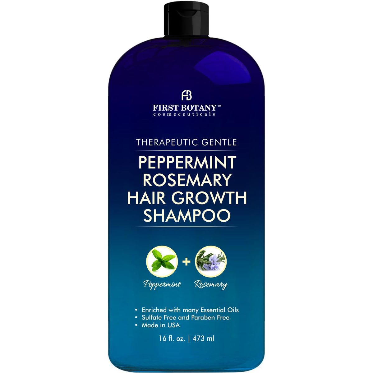 First Botany front label showing peppermint rosemary and volumizing benefits