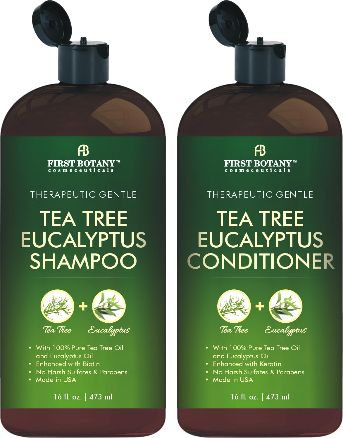 First Botany front packaging showing shampoo and conditioner, promotes refreshing scalp care