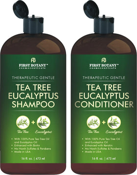 First Botany front packaging showing shampoo and conditioner, promotes refreshing scalp care